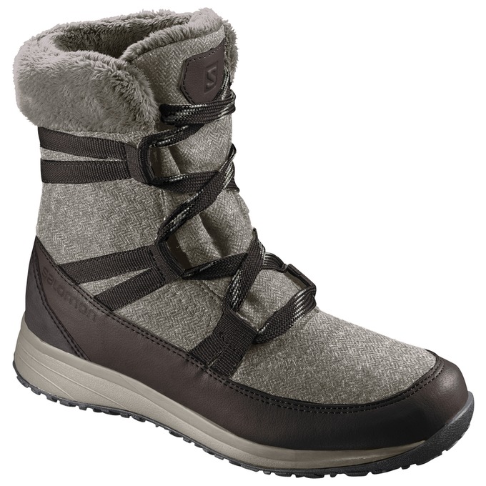 Salomon Israel HEIKA CS WP - Mens Winter Boots - Dark Grey/Black (PZUD-96320)